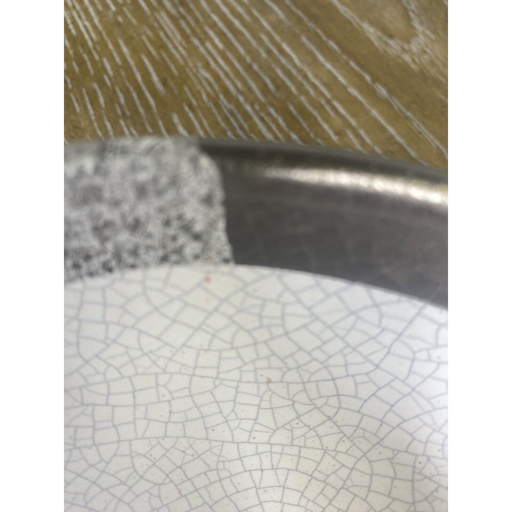 Michael Wainwright Art Pottery Ceramic Bowl Platinum Crackle Ivory Gray - Picture 6 of 15